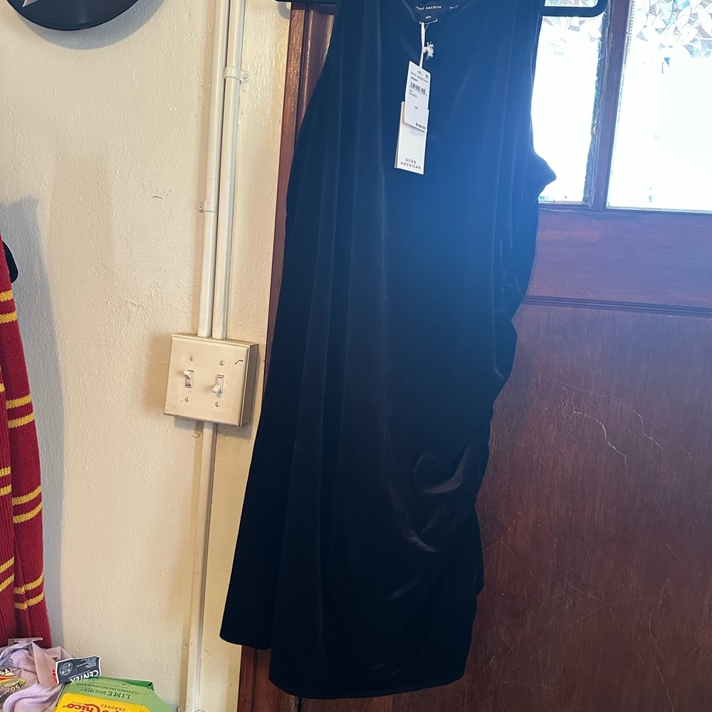 Good American Velvet Black Dress